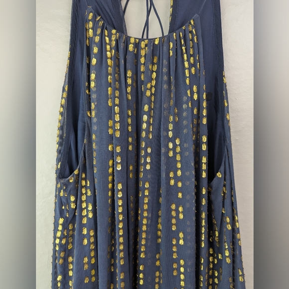 Tibi Metallic Gold Fil Coupe Maxi Dress 6 - Picture 7 of 8